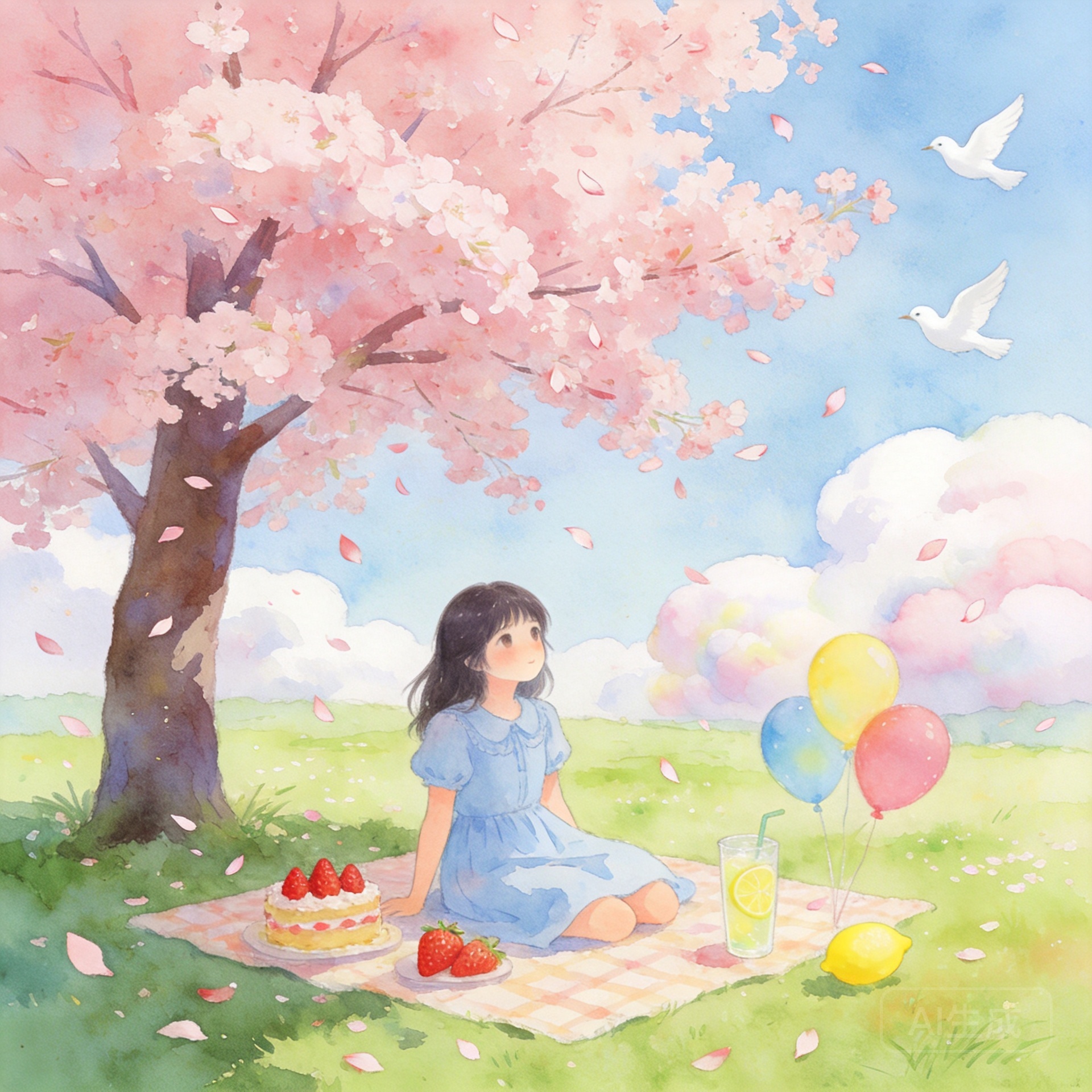 创作信息：生成以春、夏、秋、冬为主题的4幅图片。